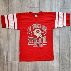 Vintage Logo 7 San Francisco 49ers Super Bowl XXIII 23 NFC Champions Shirt Large